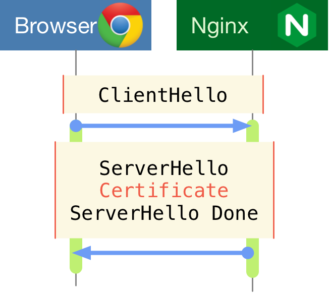 Beginning of TLS handshake
